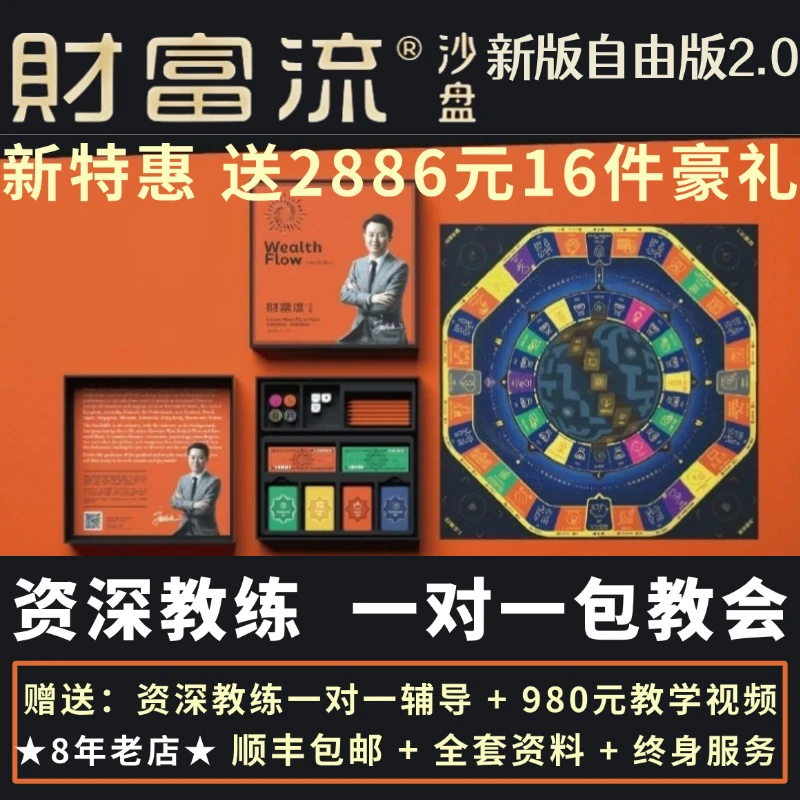 财富流沙盘2.0版本自由新版财富流桌游财商游戏送手提袋顺丰包邮