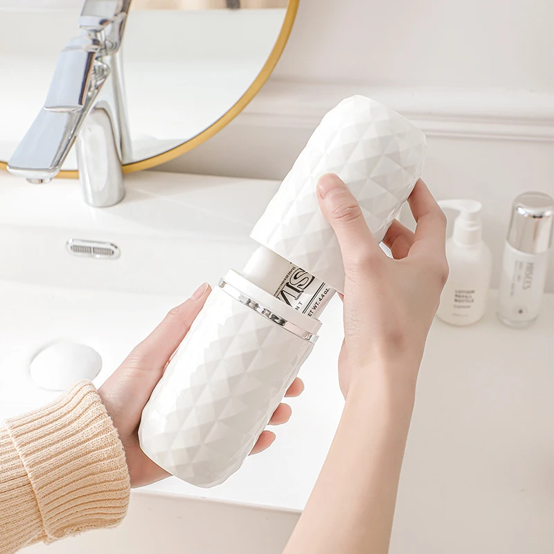 旅行牙刷杯创意家用情侣杯套装奶油风洗漱杯二合一便携式旅行出差