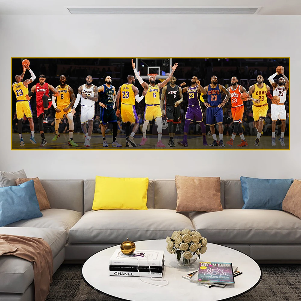 篮球明星挂画詹姆斯 科比乔丹麦迪欧文 艾佛森客厅卧室主题装饰画