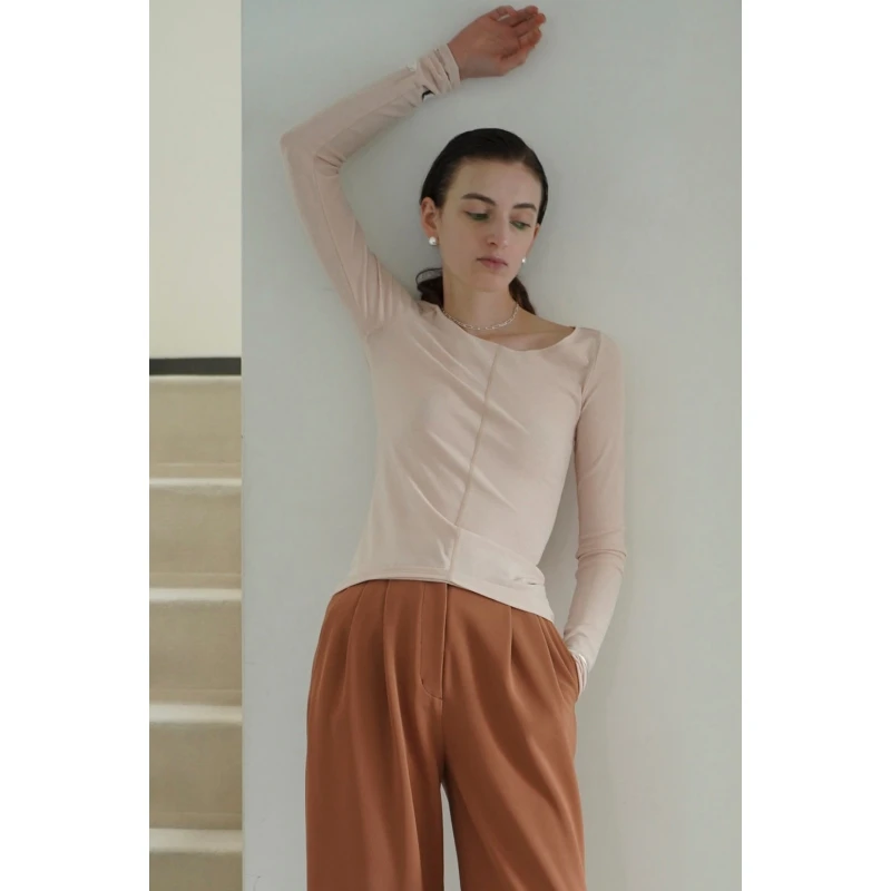 【TaKuMi】日系品牌 秋冬上新 松本 简约修身打底衫圆领长袖上衣