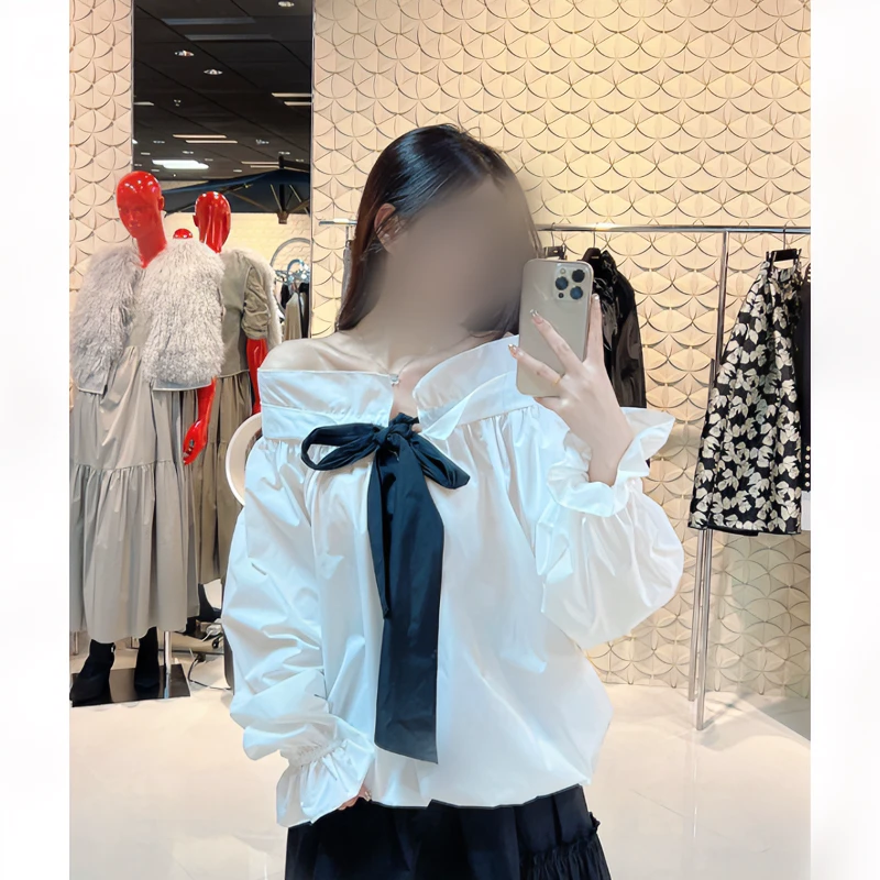 【TaKuMi】日系品牌 D  气质 优雅系带设计感温柔洋气显瘦百搭上衣