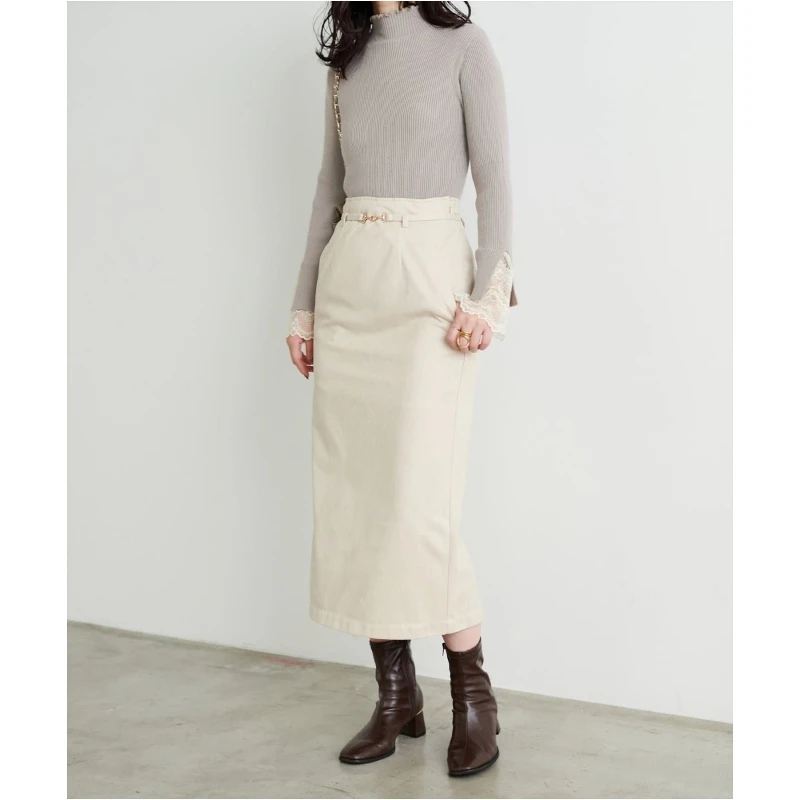 【TaKuMi】日系品牌 秋冬上新 N 开叉设计气质修身显瘦高腰半裙