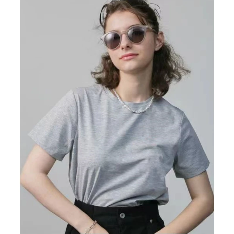 【TaKuMi】日系品牌 S 夏季新款 减龄显瘦简约百搭纯色休闲T恤