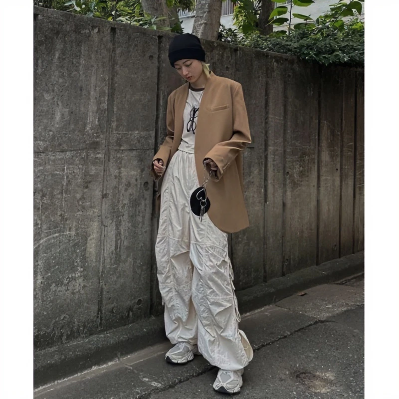 人气爆款 代 复古中性风宽松百搭气质西装外套【TaKuMi】日系品牌