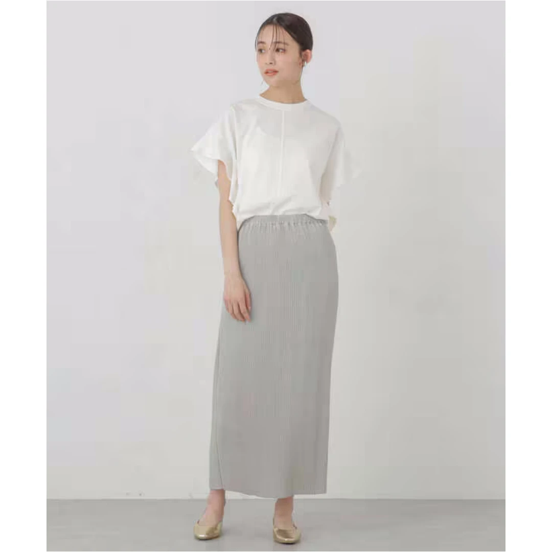 【TaKuMi】日系品牌 N 夏季新款 百搭简约金箔印花百褶半身裙