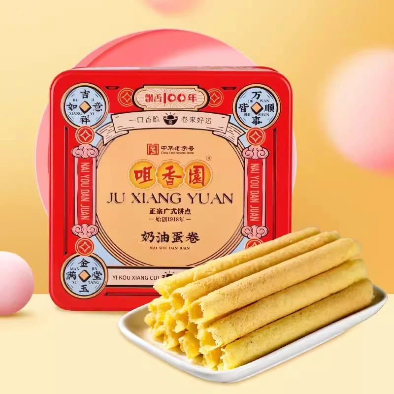 咀香园手工奶油鸡蛋卷328g经典铁罐礼盒椰蓉凤凰卷