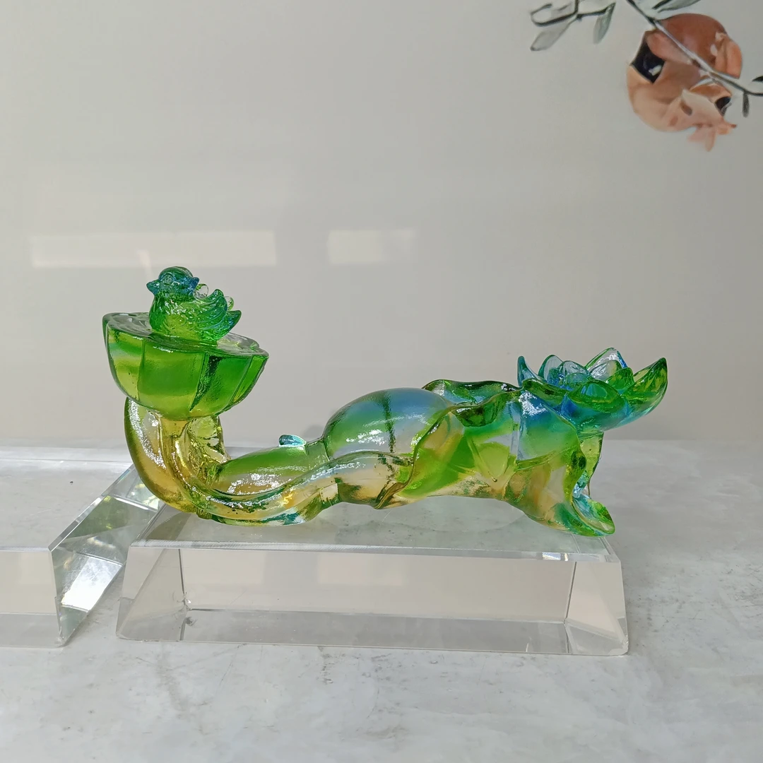 古法琉璃 七彩如意 手工轻奢简约如意送新人创意礼品摆件