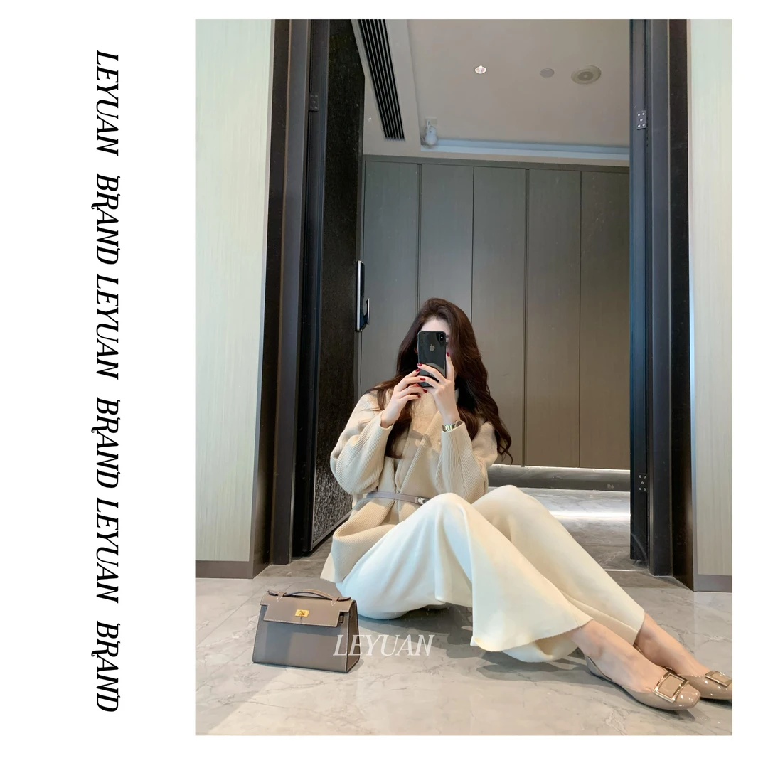 【燕麦色高克重】LEYUAN·外套卡其色长袖毛衣外套高级感宽松外搭