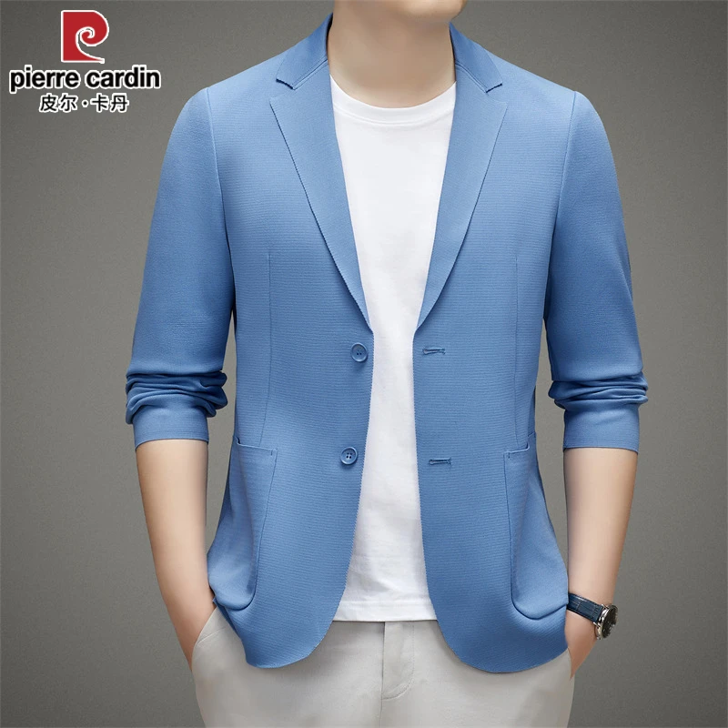 法国皮尔卡丹正品秋季男士休闲针织西装外套韩版时尚潮流针织外搭