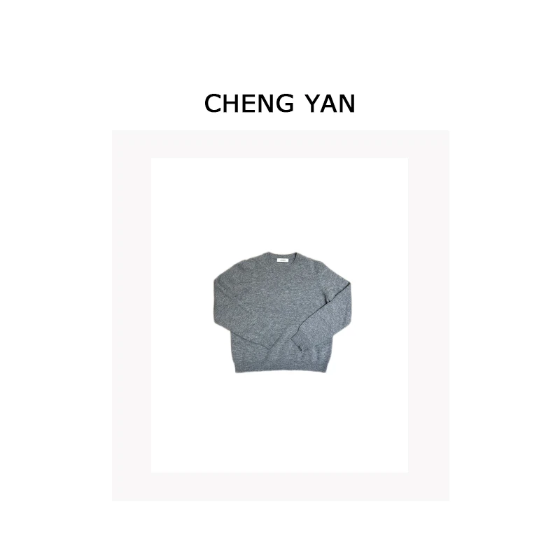 CHENGYAN纯色圆领毛衣