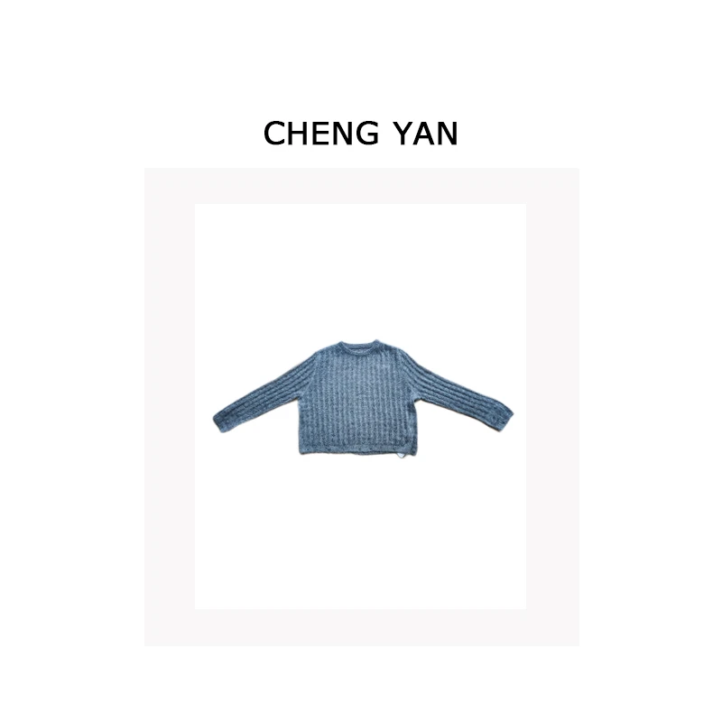 CHENGYAN马海毛圆领毛衣