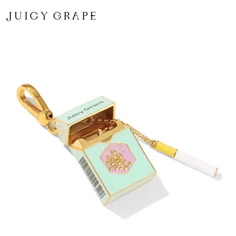 JuicyGrape 铜珐琅吊坠 原创设计时尚毛衣链香烟盒吊坠轻奢百搭