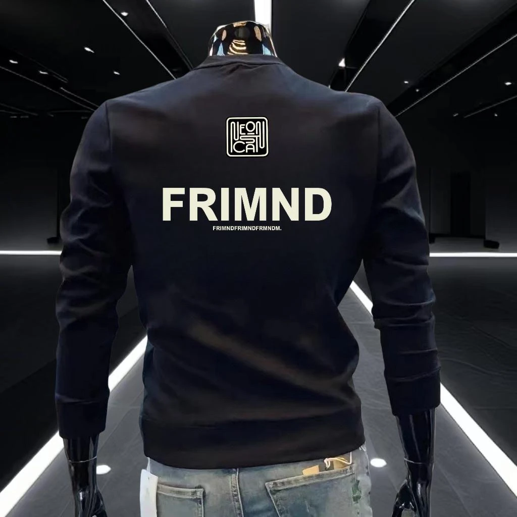 2025秋冬季新款卫衣男士圆领修身打底衫长袖时尚潮流休闲百搭上衣