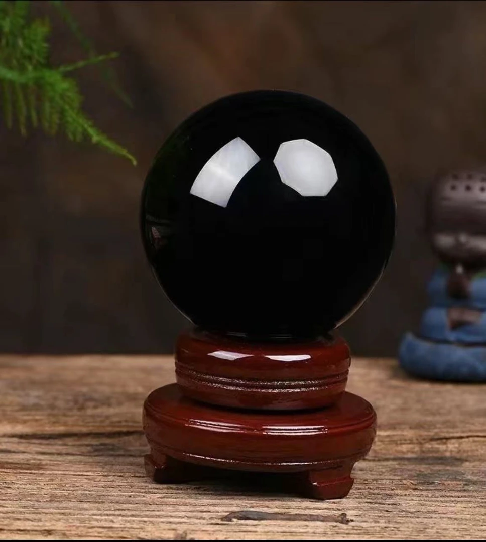 黑球装饰摆件高档手工艺客厅卧室玄关摆件