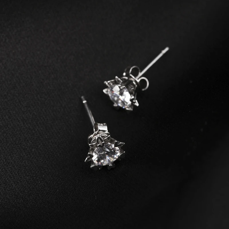 925银莫桑石耳饰 耳环小众耳骨钉简约925银莫桑钻雪花耳钉-11对