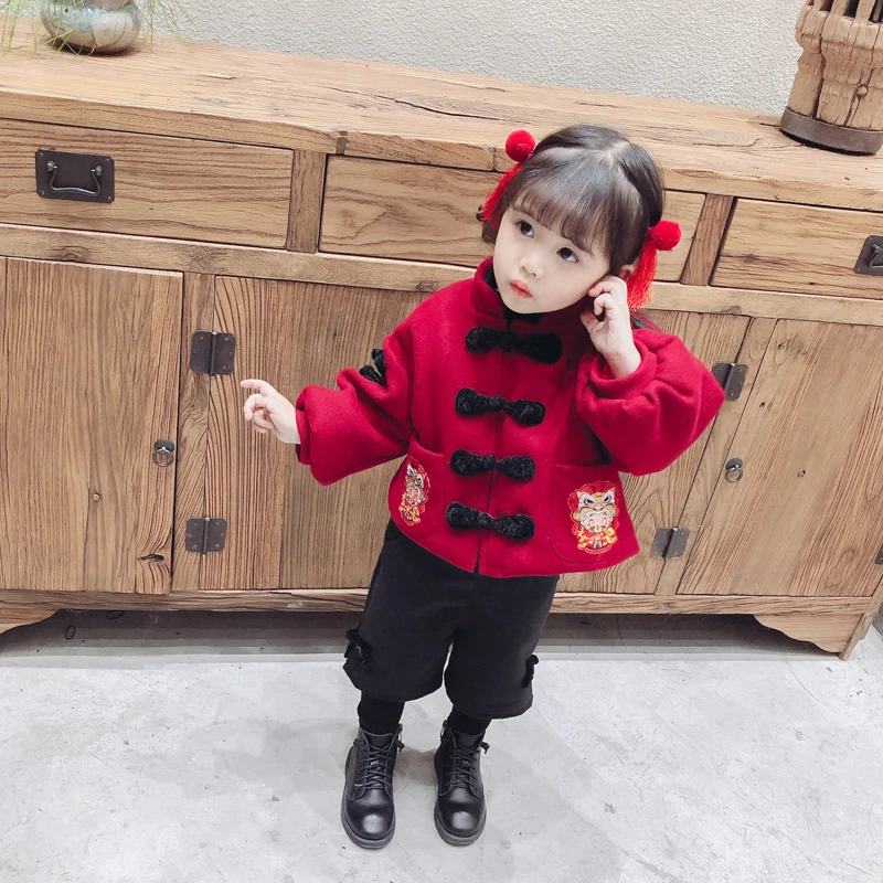 女童拜年服加厚套装儿童中国风唐装冬季新年装宝宝蛇年过年衣服潮