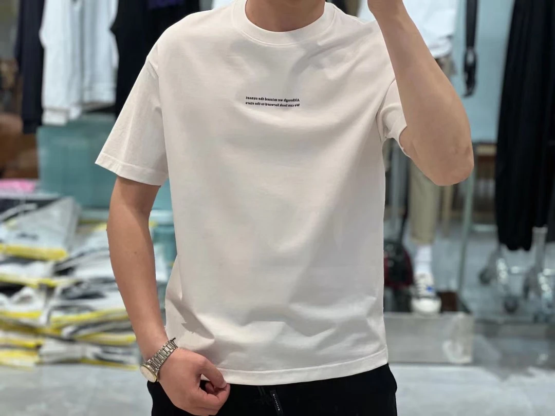 夏季潮牌短袖T恤男2023新款美式炸街字母印花高品质简约圆领体恤