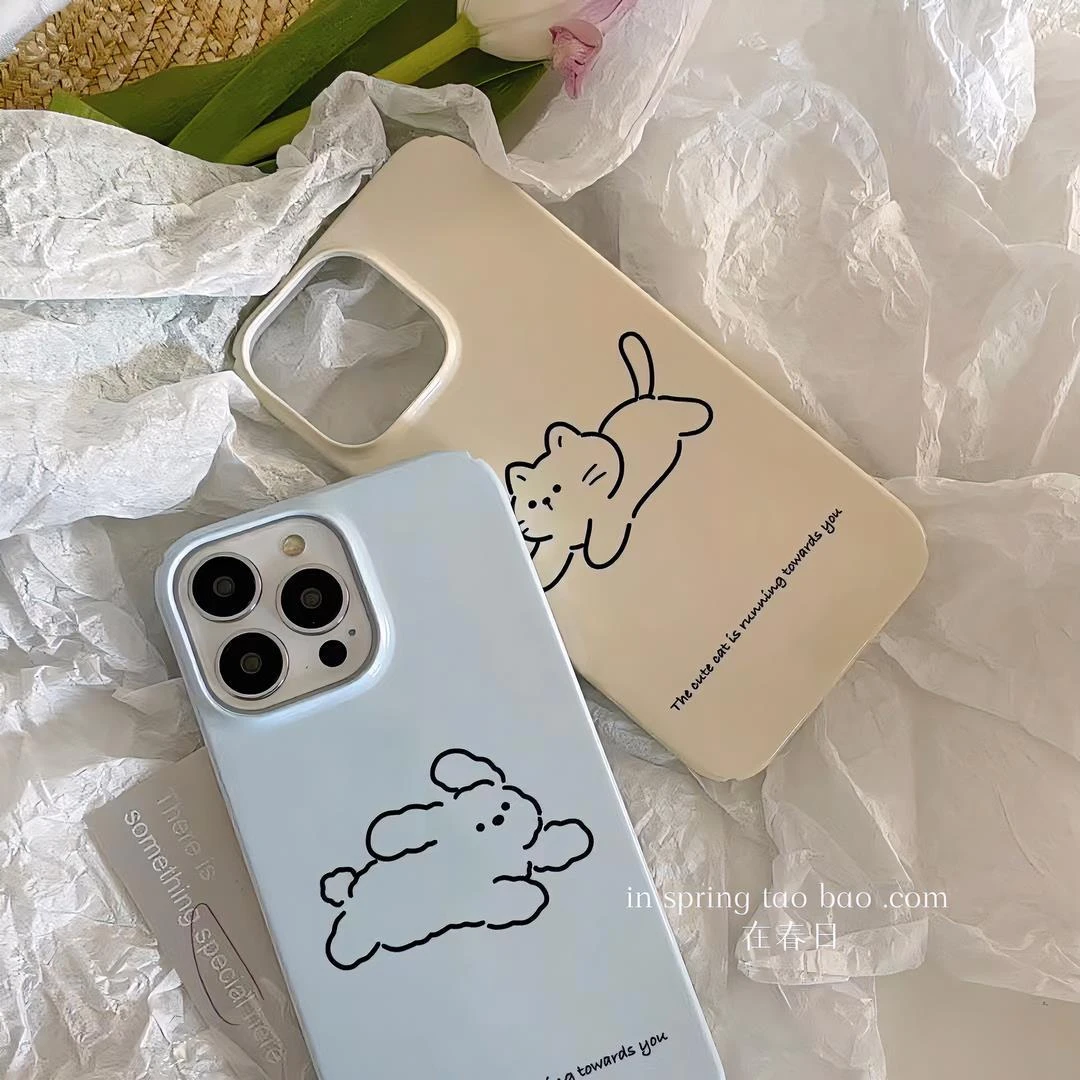 苹果奶油小狗猫咪iPhone13/15/14promax菲林11小众高级颜值手机壳