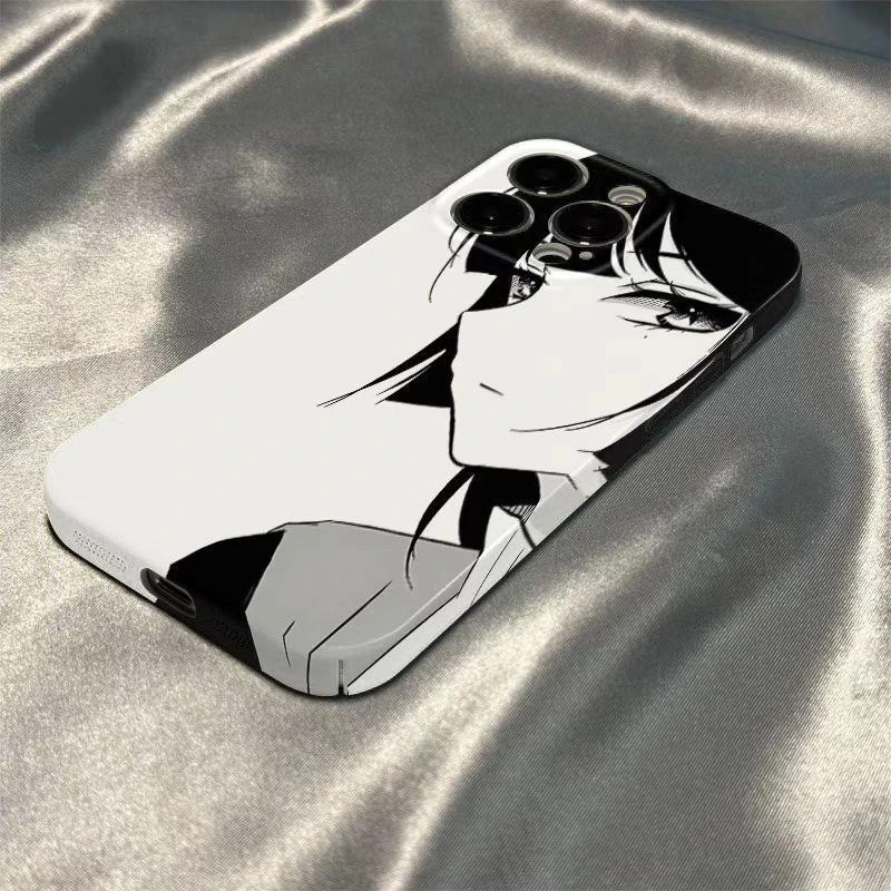 天壳黑白动漫女神苹果iPhone1413手机菲林全包式硬壳潮牌创意卡通