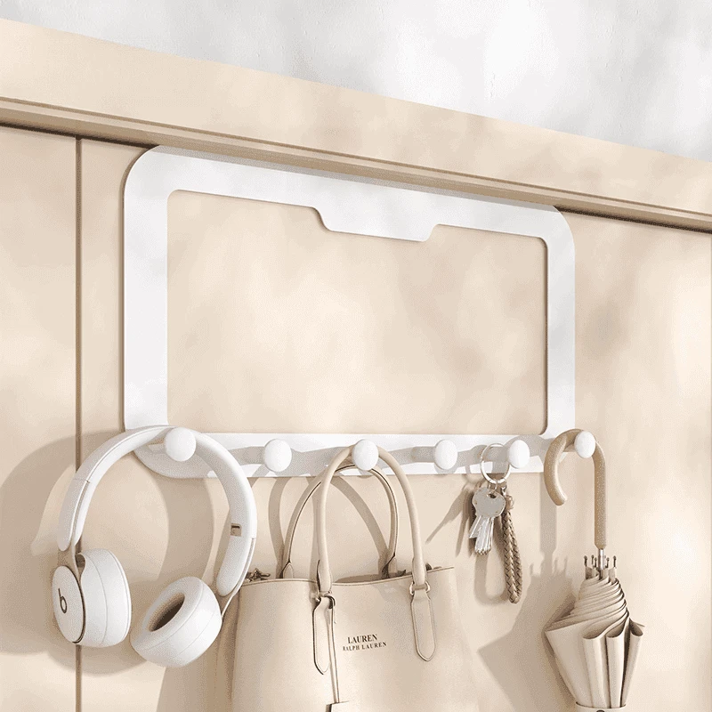 免打孔门后挂钩挂衣架挂衣服浴室挂衣钩门上背式收纳置物架晾衣架