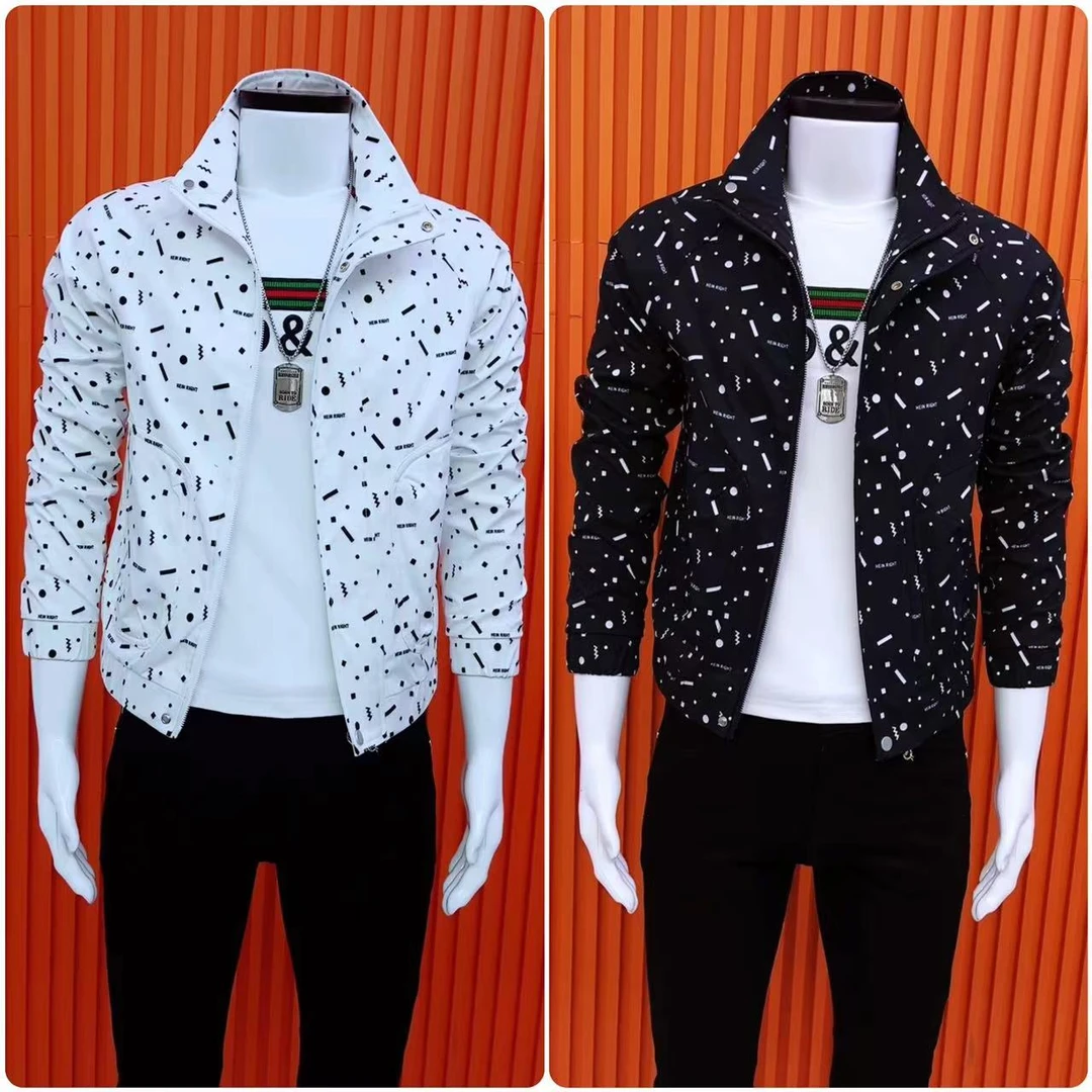 帅气时尚男士外套休闲夹克百搭爆款春秋款修身新款男装衣服潮牌