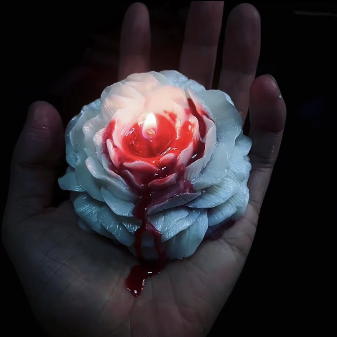 情侣低温蜡烛夹心鎏金牡丹花玫瑰手工蜡烛天然