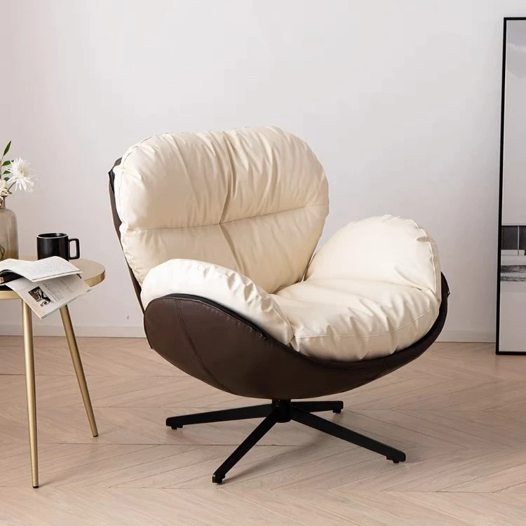 北欧轻奢天鹅转椅单人转椅展厅休闲椅办公懒人转椅家用躺椅沙发椅