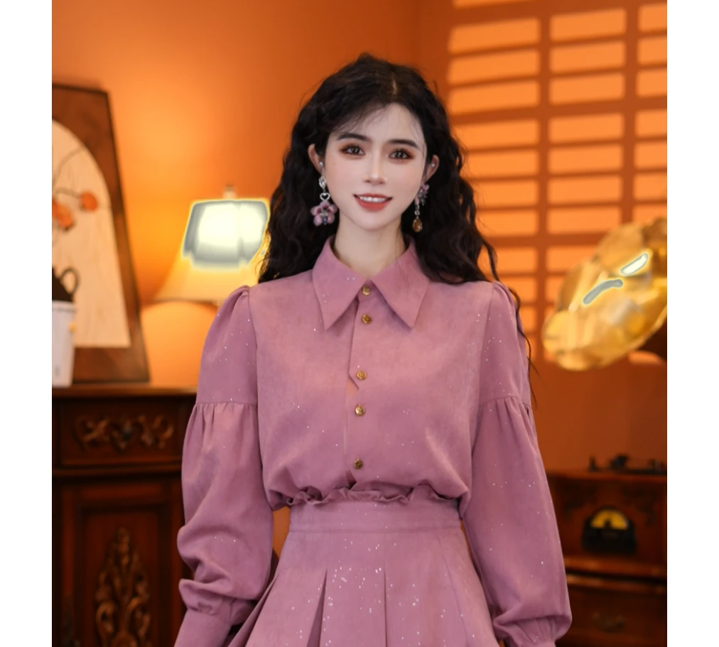 牧子【奶油糖霜】2024秋款简约气质优雅长袖设计感衬衫上衣00857