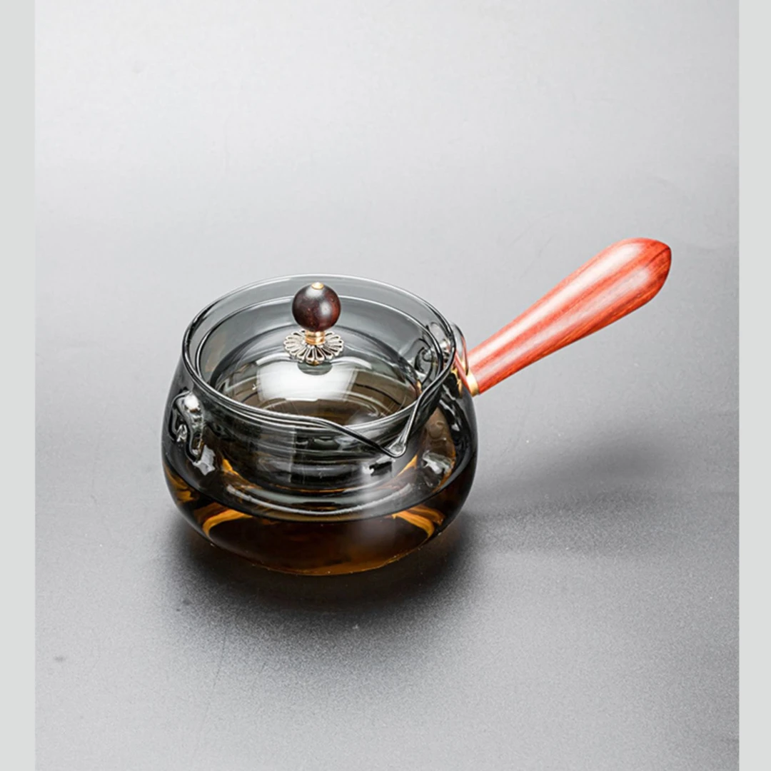 琨德烟灰色高硼硅耐热加厚玻璃逍遥壶大容量玻璃泡泡茶壶可拆卸不