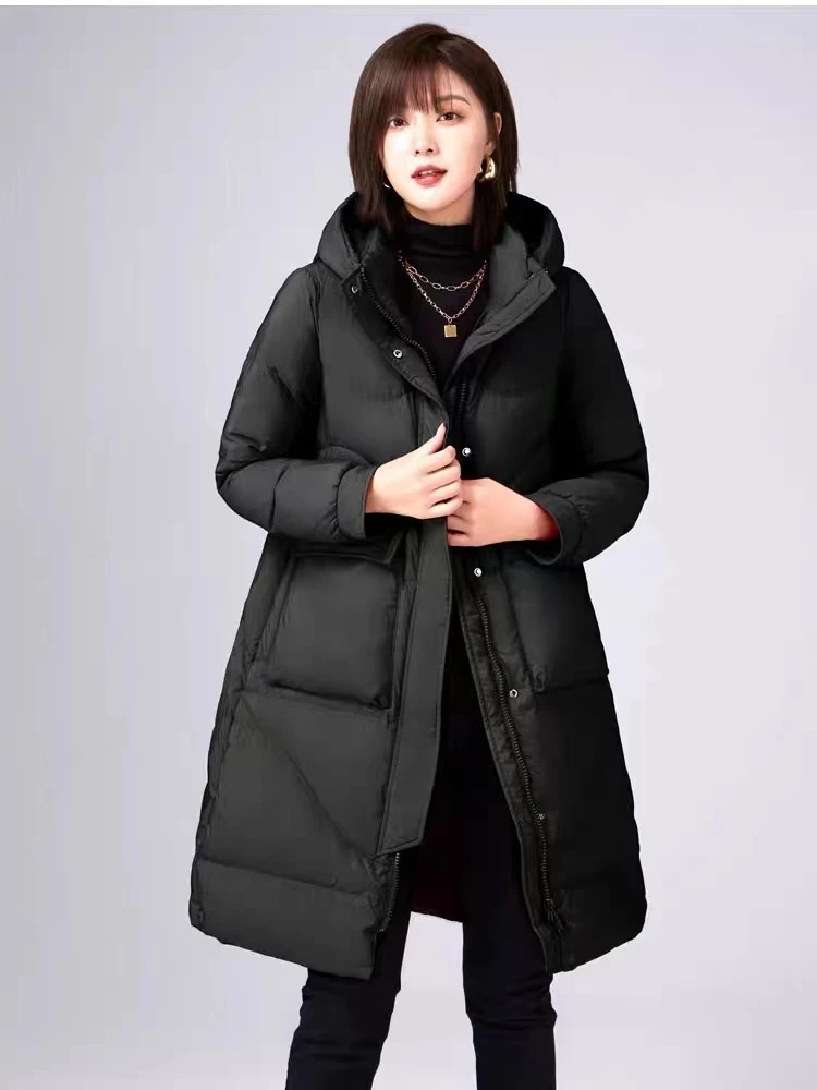 98876雪家三色长款厚羽绒服冬季