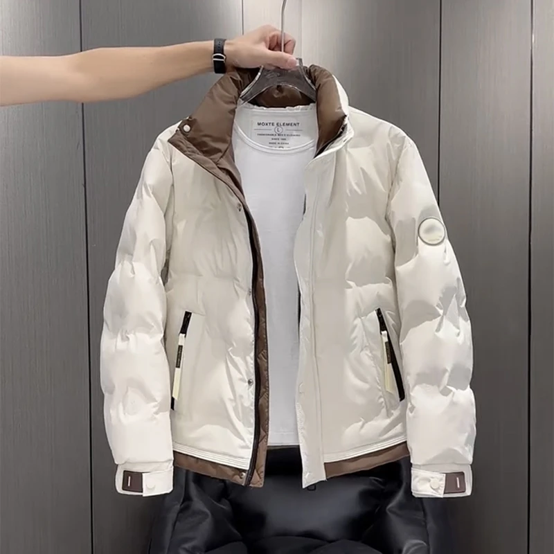 法尔利格加厚保暖羽绒服男冬季短款男士外套潮牌韩版帅气白鸭绒潮