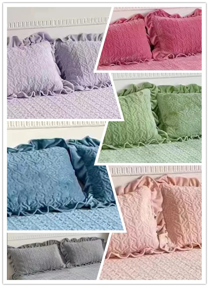 牛奶绒床裙--同款枕套、被套