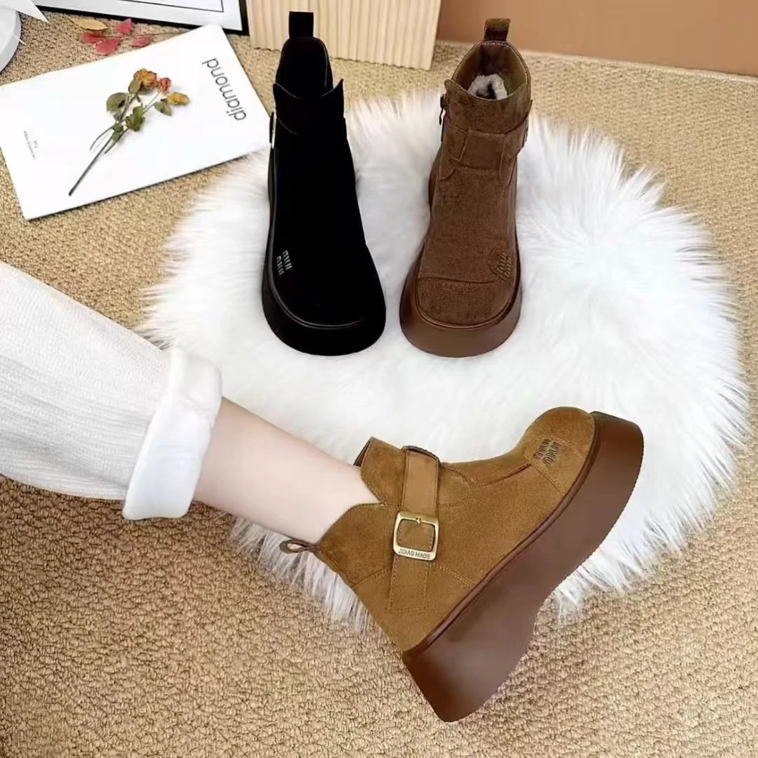 606勃肯棉鞋厚底保暖靴女款2024冬季马丁靴01