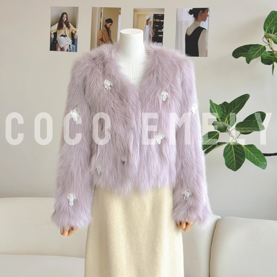 【千颂妮】COCOEMELY【繁星富家千金醉落】整皮狐狸毛外套CO07211224