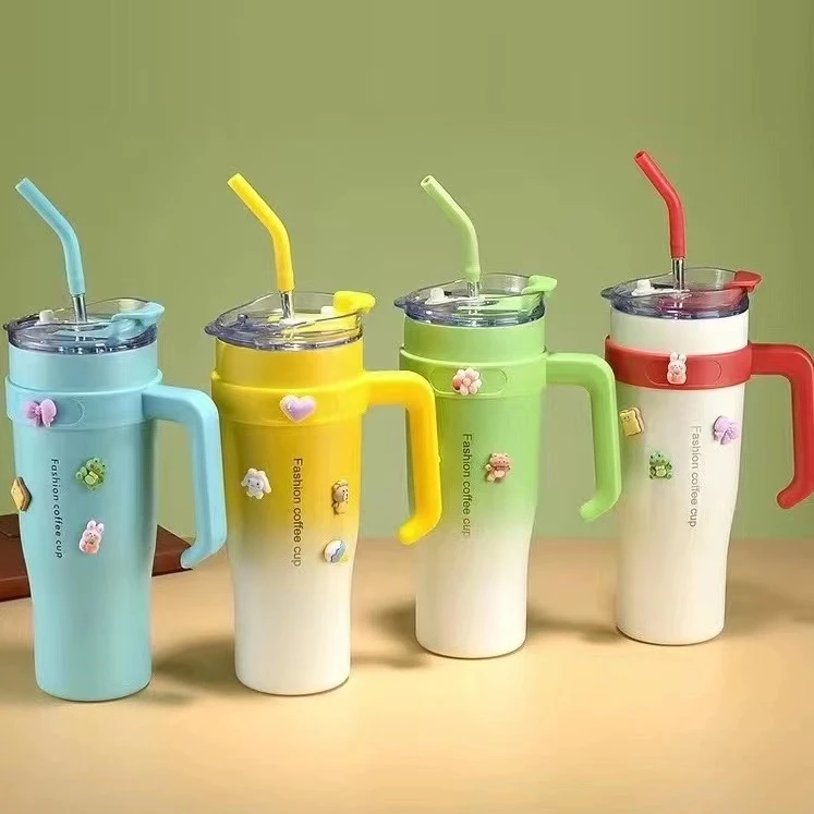 网红冰霸杯明星同款办公室保温保冷杯车载大容量双饮家用女士直饮