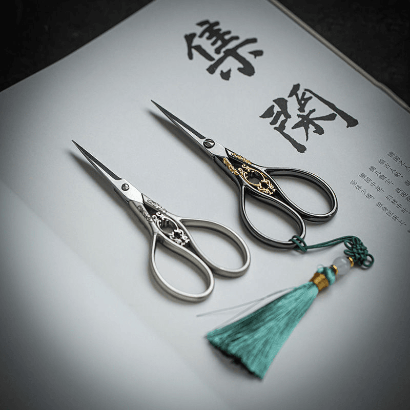 碎花高档茶剪神器多功能家用简约日式茶剪手工网红中式便携精致