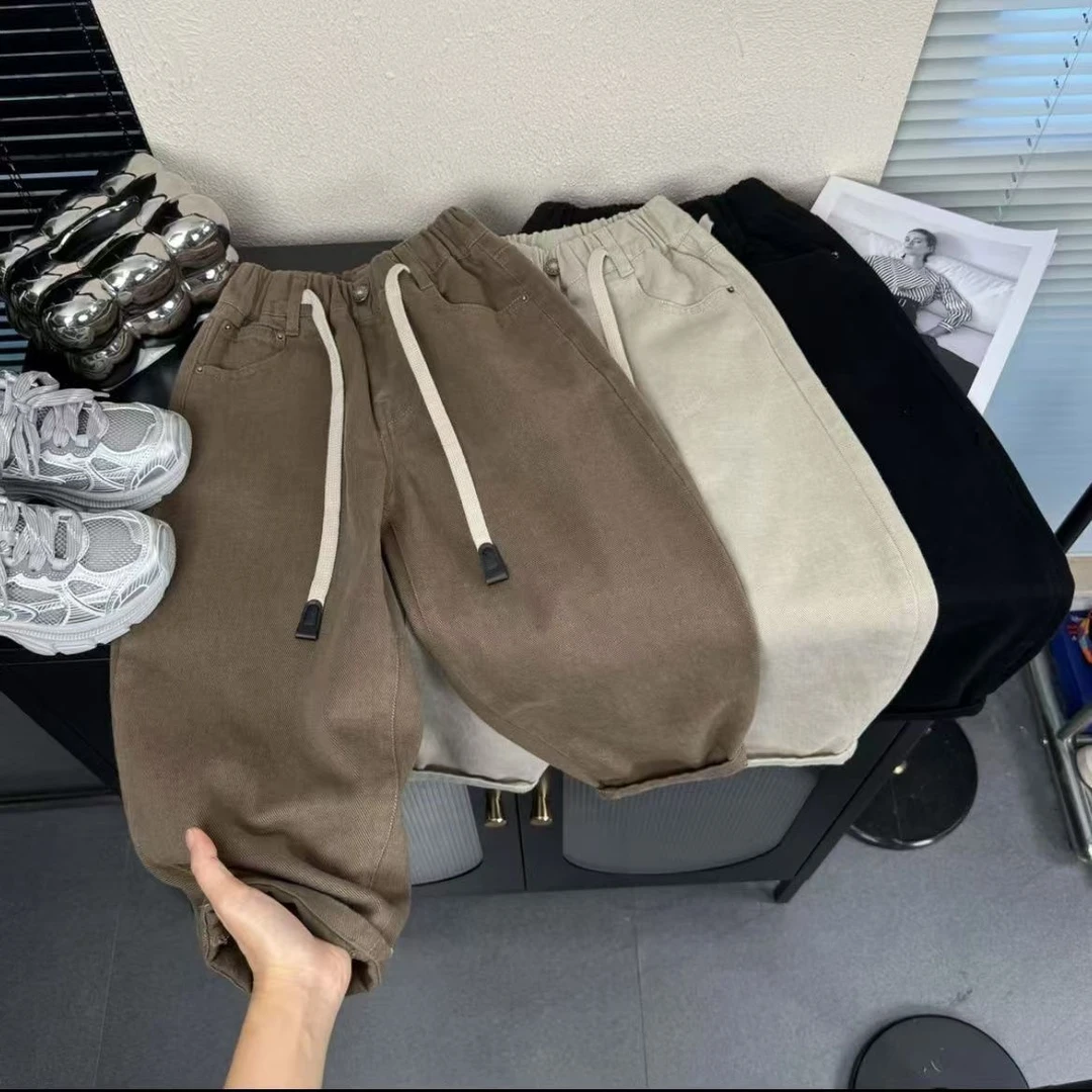 童装男童裤子春秋款宽松2024装韩版男童山本裤时尚百搭潮流工装裤