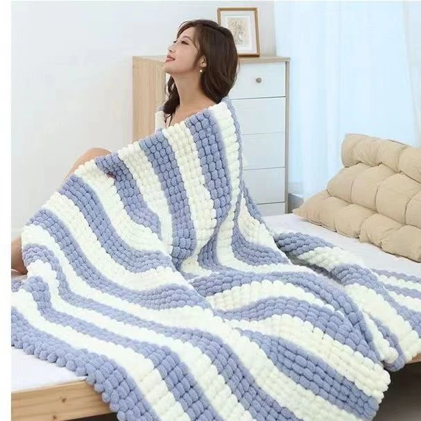 批发大球球线编织毯子沙发垫盖毯地毯抱枕车坐垫手工编织diy毛线