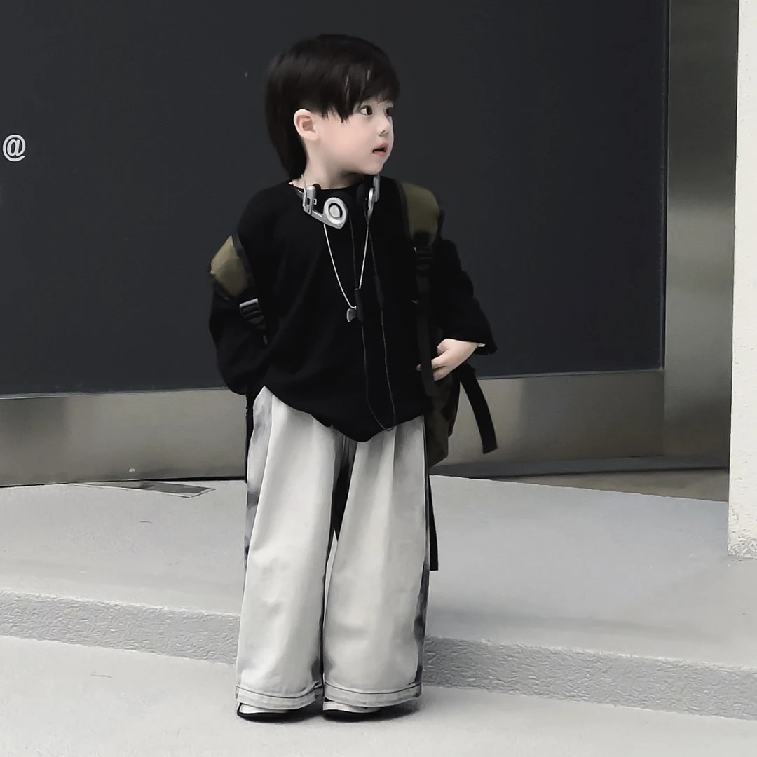 【现货】jimmy妈童品 百搭春季新款基础经典简约袖口裁剪打底衫上衣