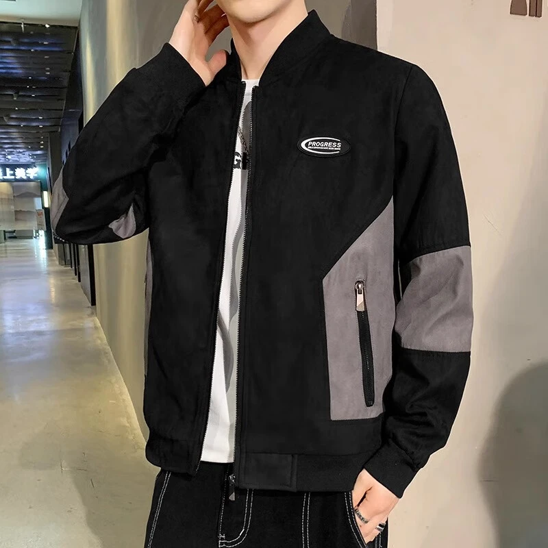 EGMO棒球服夹克男士高级感春秋季新款宽松复古美式立领上衣飞行员