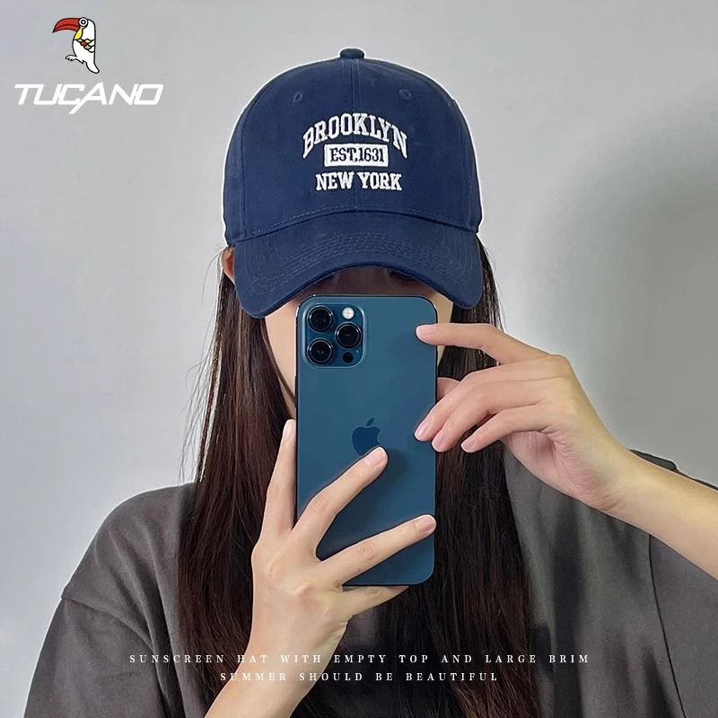 帽子女春秋深顶宽帽檐显脸小棒球帽男夏季遮阳防晒帽大头围鸭舌帽