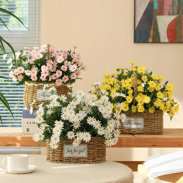 小雏菊小清新仿真花假花客厅摆设绢花餐桌摆花拍照摄影道具田园风