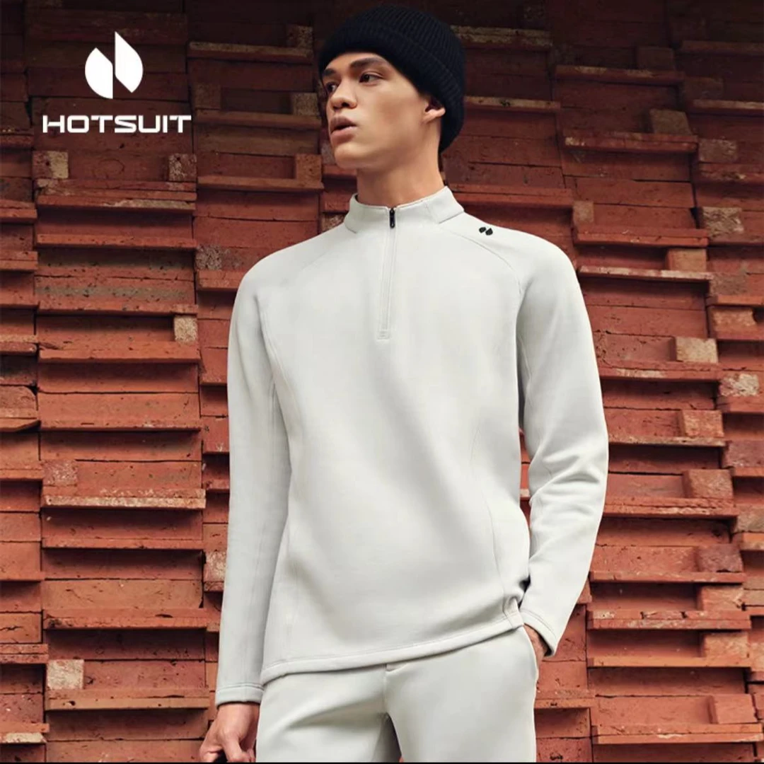 【新款暖气绒半拉链上衣】男款长袖运动休闲套头立领男士
