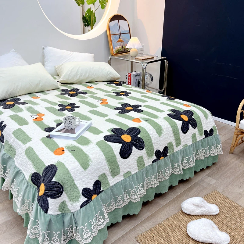 ￡3D印花芭黎绒【套件】 床盖枕套亲肤床上用品可机洗不易滑床