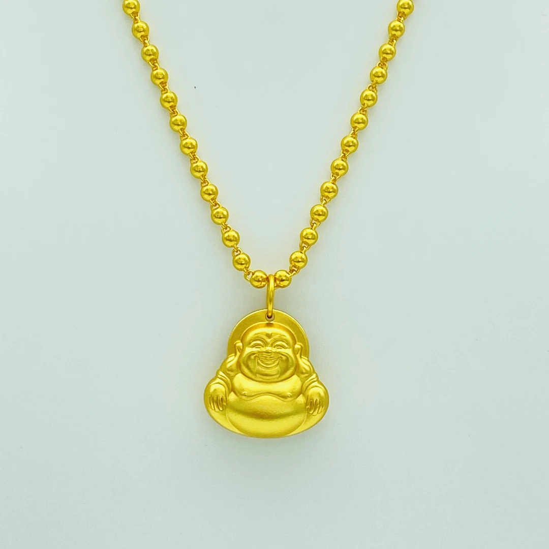 铜合金项链 精工卡4mm配实心大肚佛