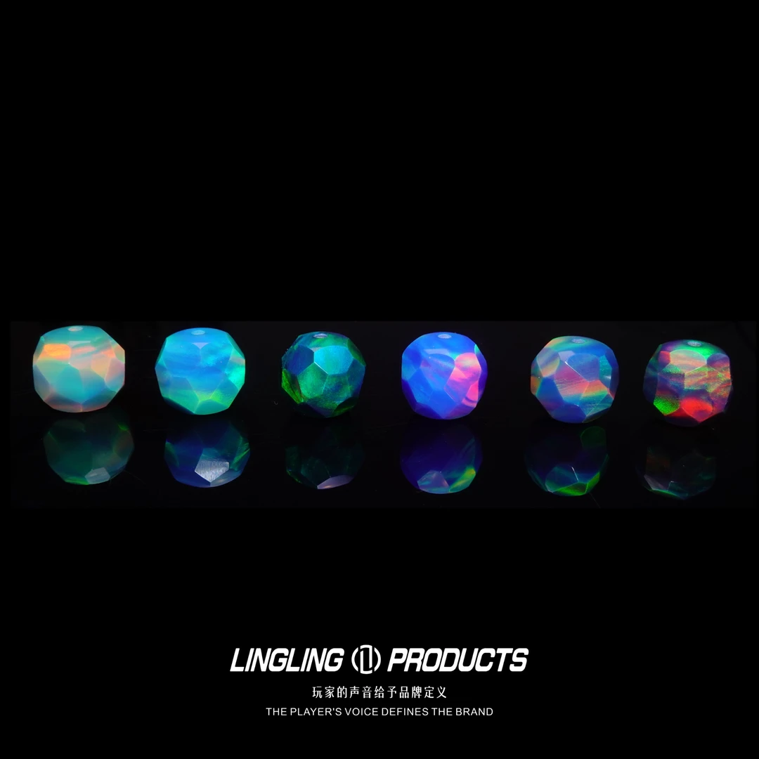 「LING」人工欧泊棱镜纯手工无相隔珠-银河色系2.0镜抛天然树脂材料