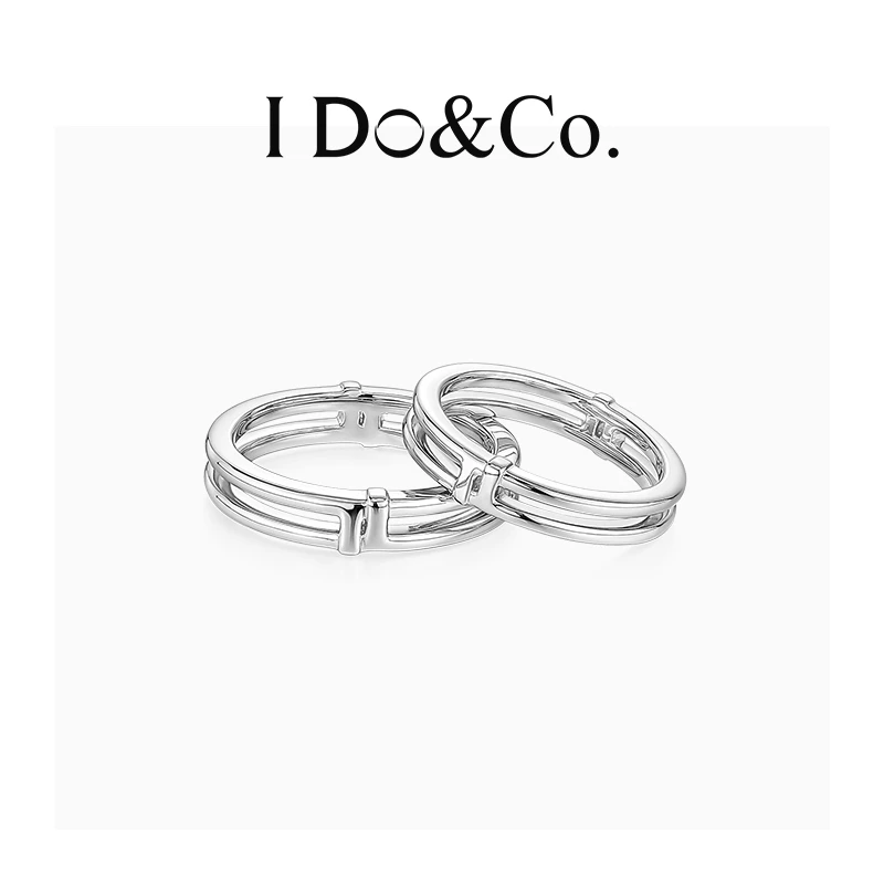 I Do&Co. 925银戒指 相遇情侣对戒银轻奢一对戒指送女友