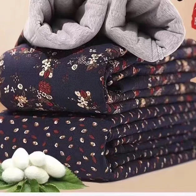 雅鹿桑蚕丝富姐棉裤8682（花型随机）