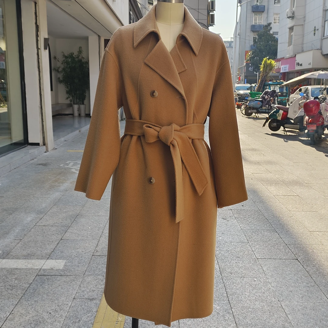 MOAISHI/莫艾诗新款羊绒大衣2024年秋冬中长款时尚保暖双面呢外套