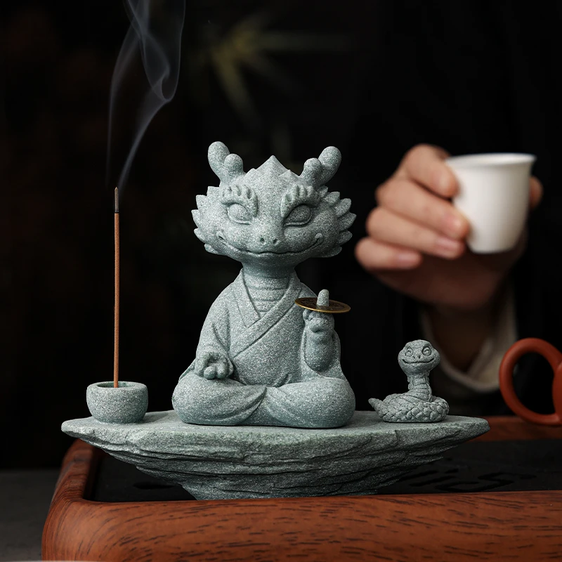 青砂石龙蛇大师茶宠摆件创意一定赚茶桌家居桌面装饰品鱼缸造景